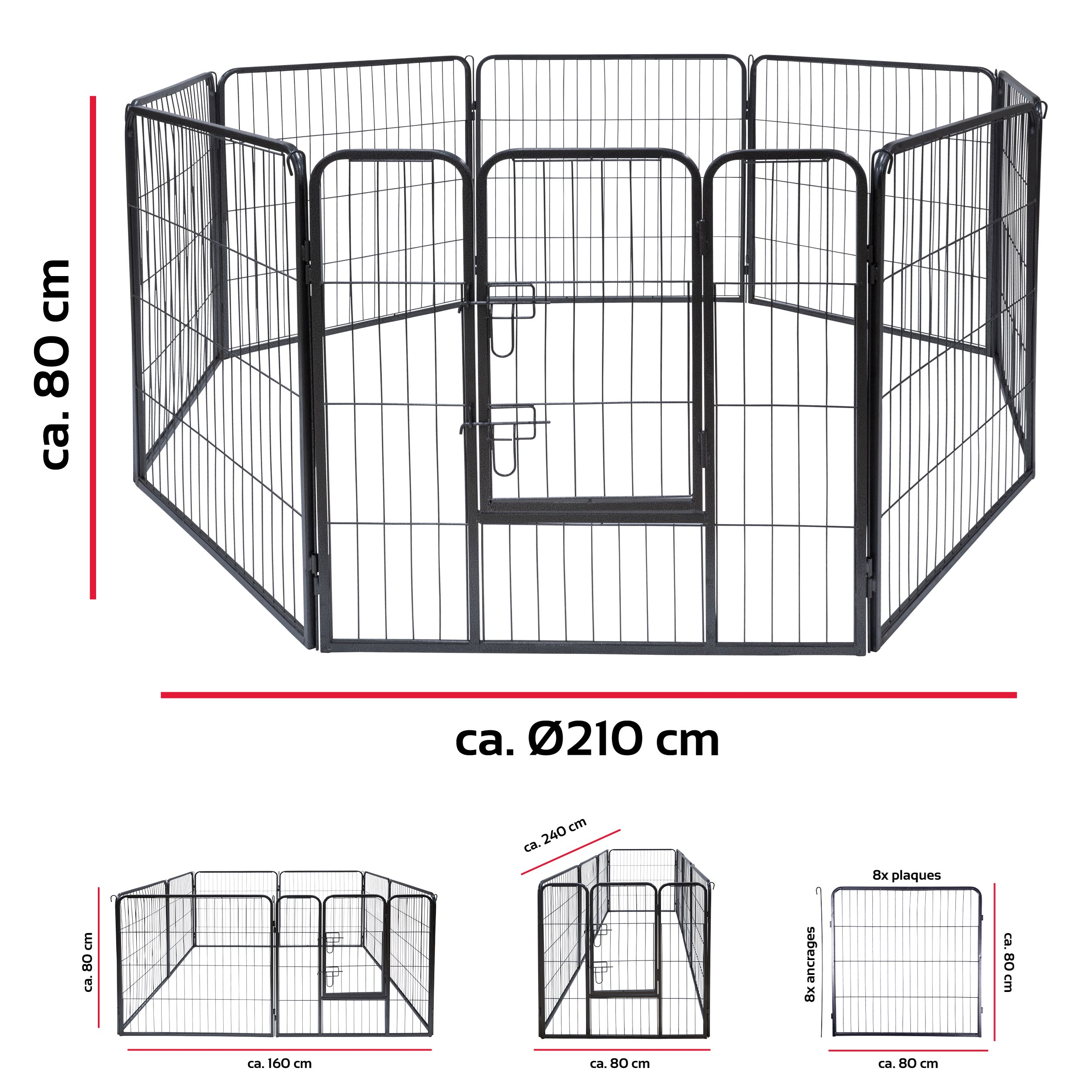 A black wire pen with dimensions. The pen is on a white background. The dimensions are in centimeters.