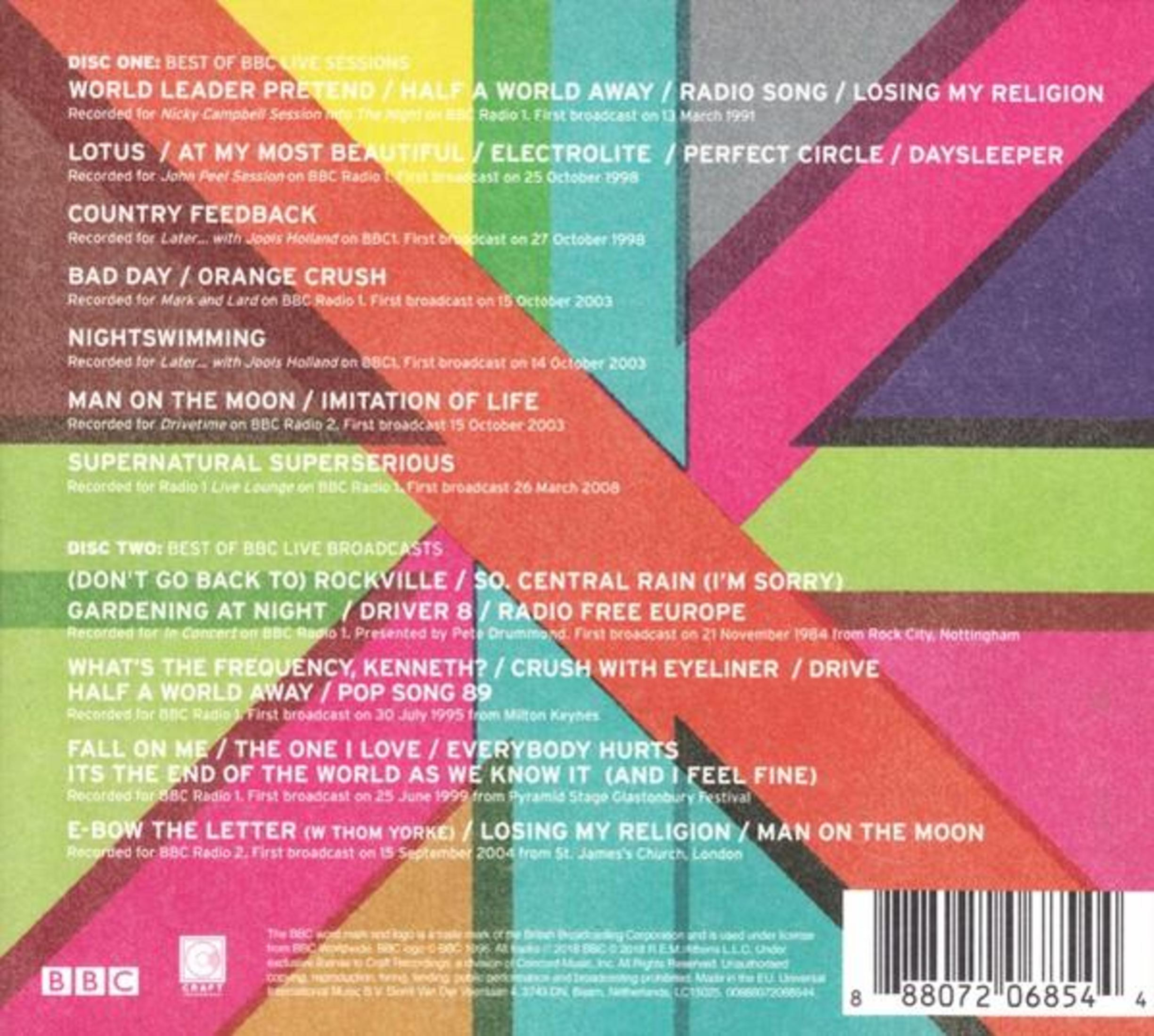 Copertina CD con titoli, tra cui 'World Leader Pretend'. Logo BBC in basso a sinistra.