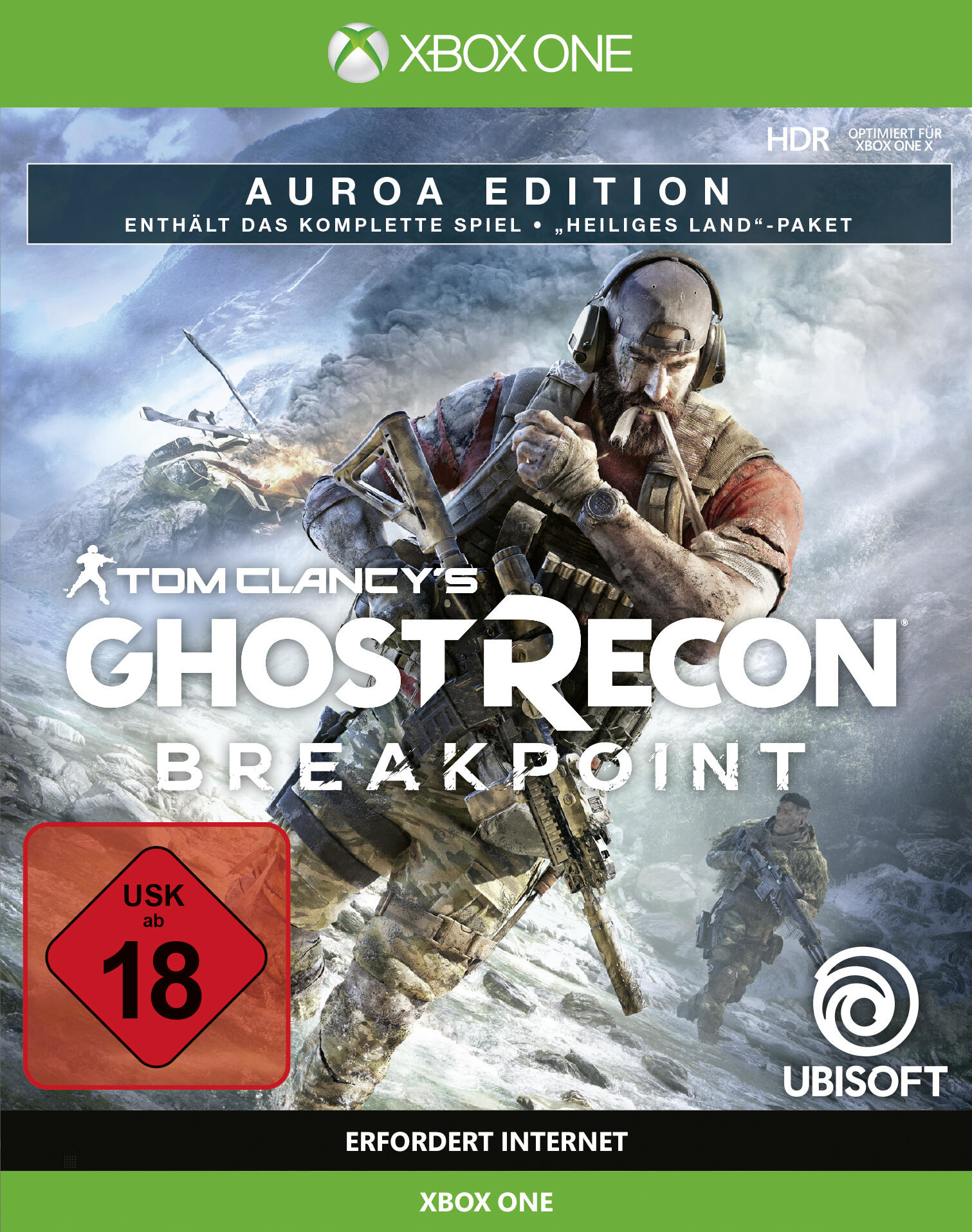 Okładka gry wideo Tom Clancy's Ghost Recon Breakpoint. Ma ocenę ESRB.