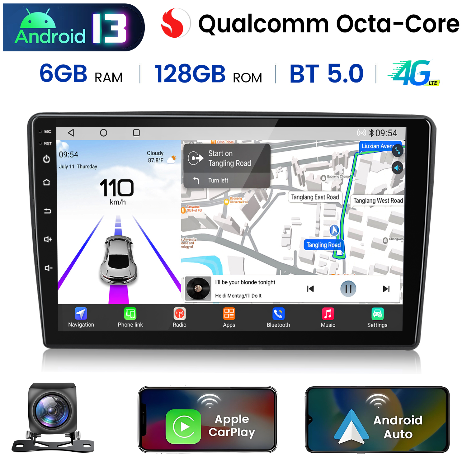 Widok z góry na czarną płytę grzewczą z wymiarami w milimetrach.