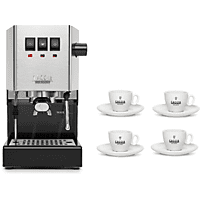 MediaMarkt GAGGIA RI9481/11 CLASSIC E24 OP/ + KOFFIEKOPJES Portafiltermachine zilver aanbieding