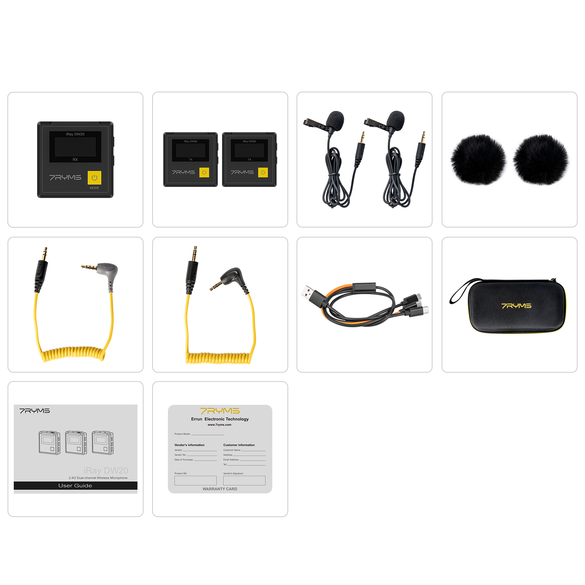 Verzameling audioapparatuur, inclusief microfoons, kabels en een draagtas.