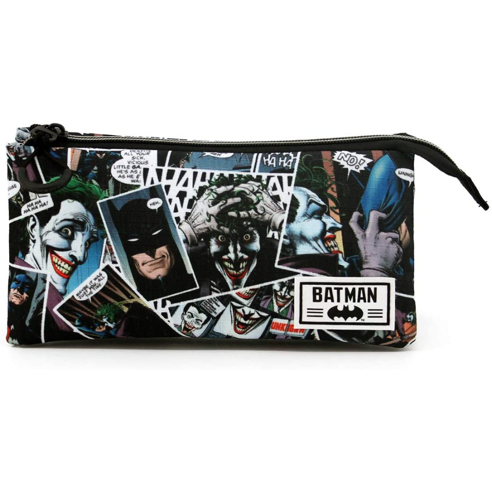 Estuche de Batman con paneles de cómic.