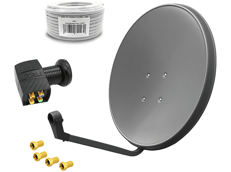 ARLI Satelliten Set 10m Kabel Sat Anlage (60 cm, Quad ) | MediaMarkt