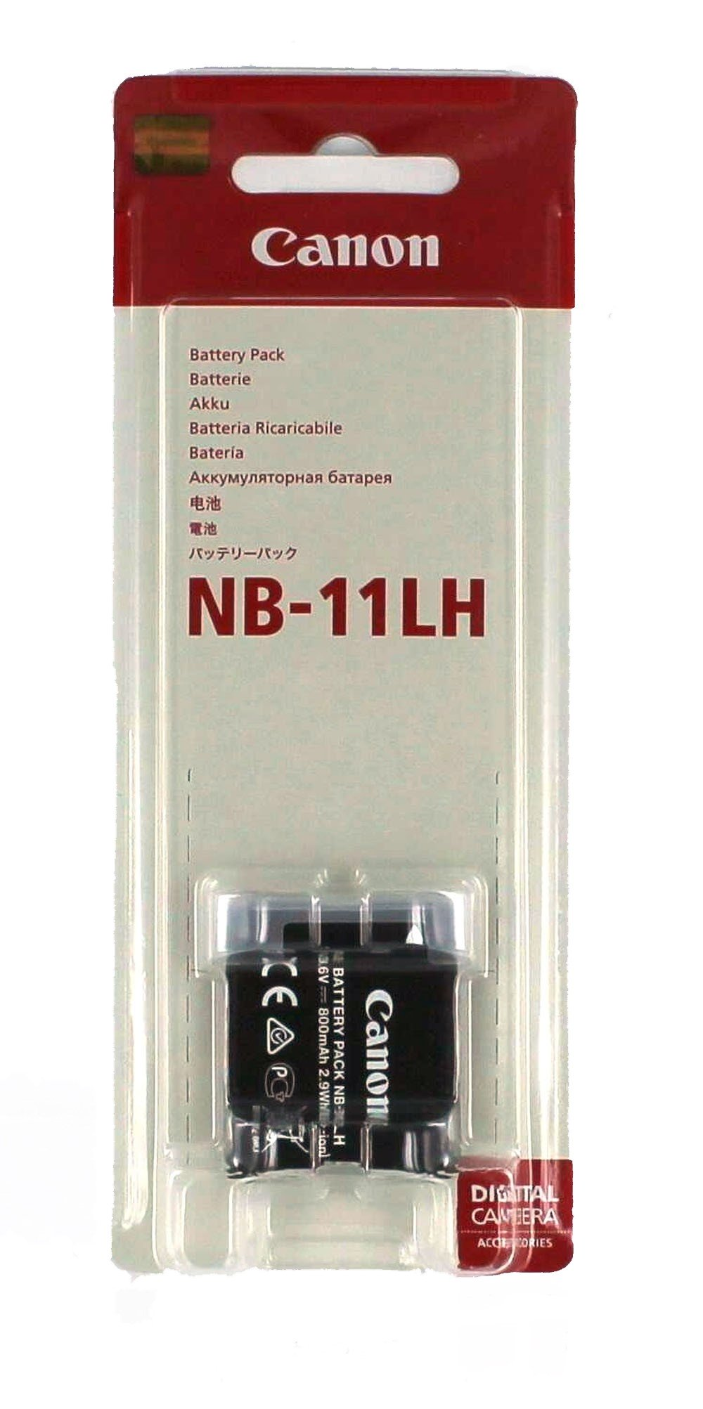 Canon NB-11LH Akku im Verpackung.