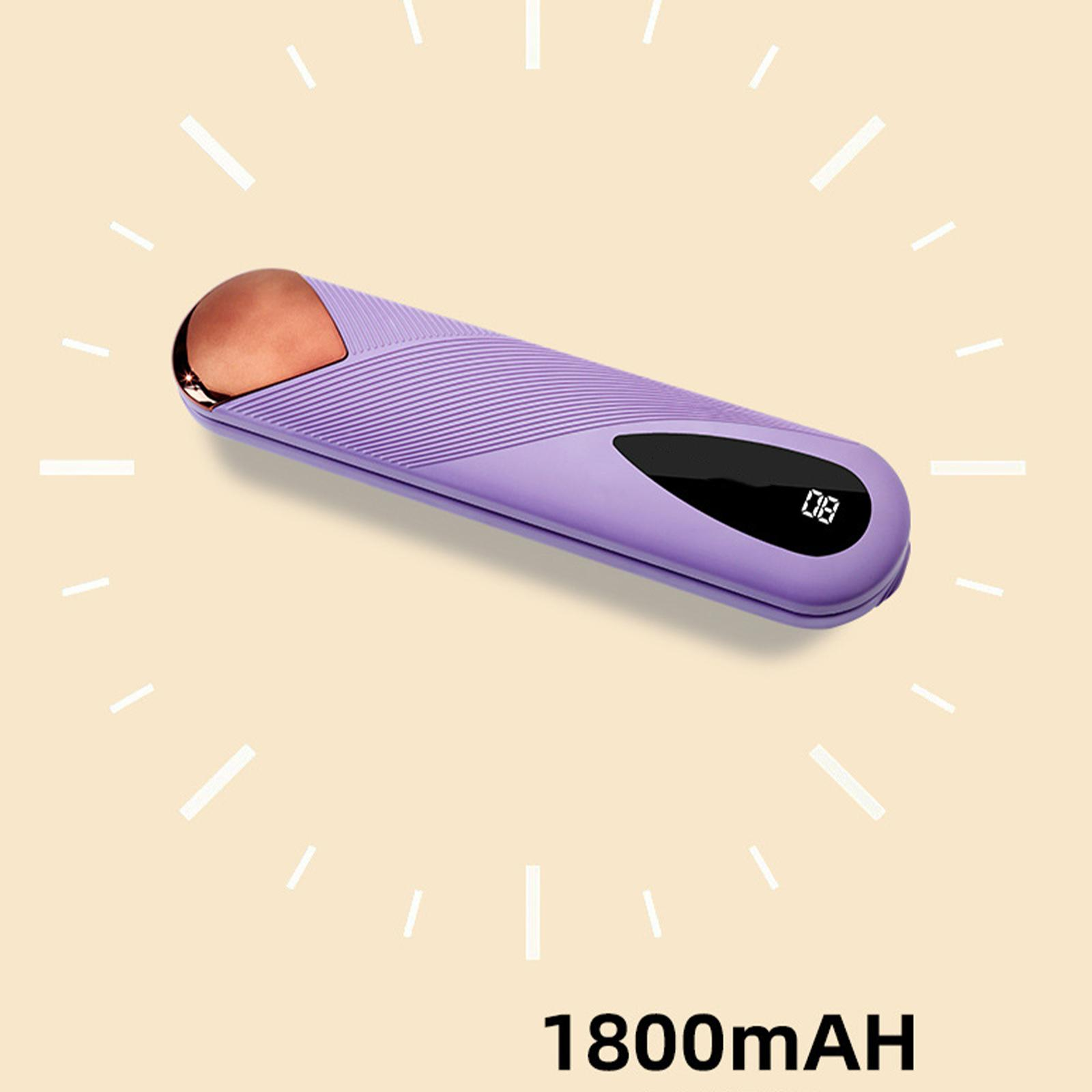 Lila Gerät mit Kupferkopf und Digitalanzeige auf hellgelbem Hintergrund, mit Uhr-Overlay.