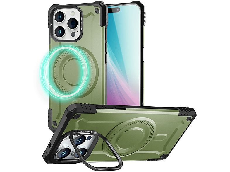 Custodia NALIA STORMGUARD Per IPhone 16 Pro – Anello 360° Incassato, Magnetica, Outdoor (Nero Titanio) - 2