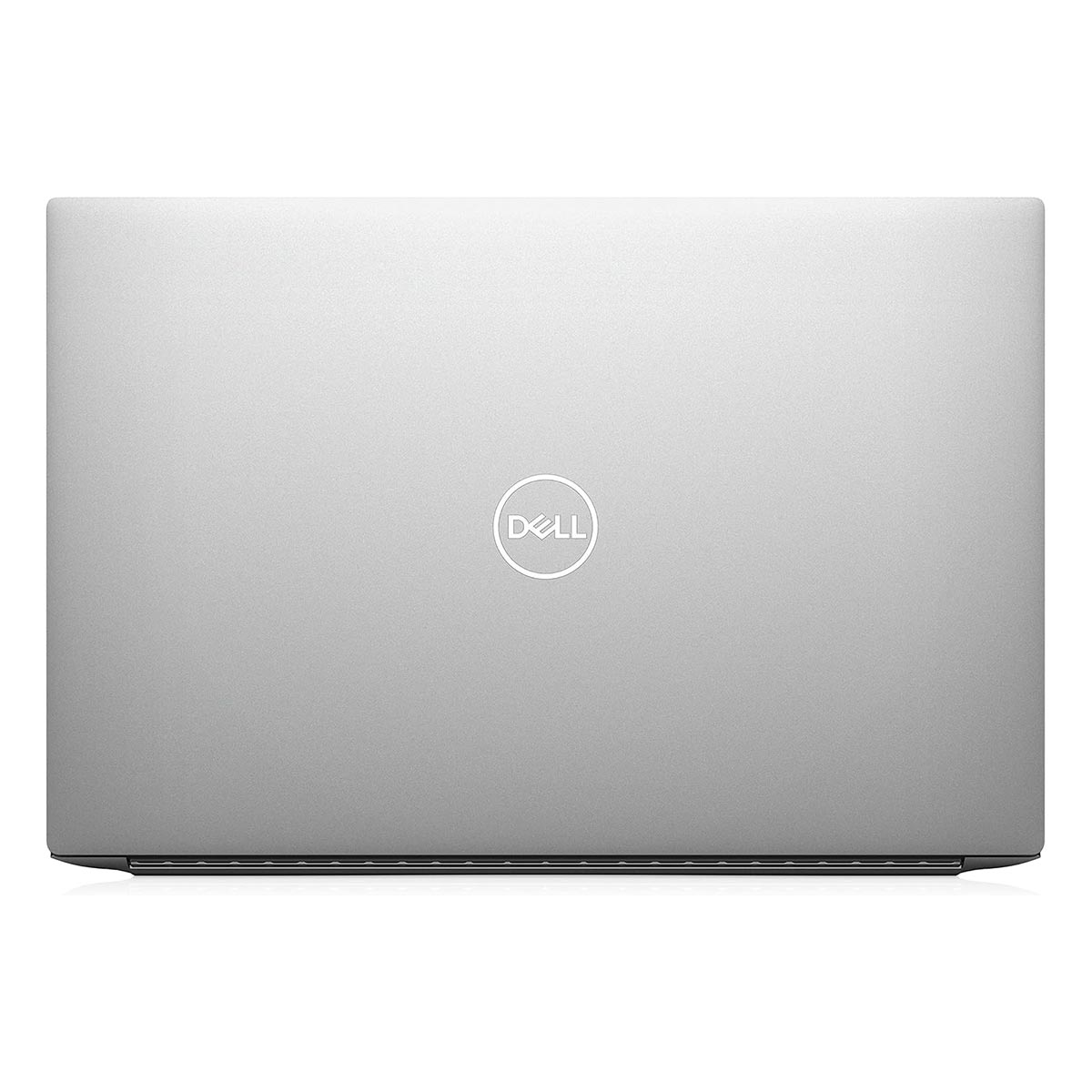Silberner Laptop, Dell-Logo sichtbar.
