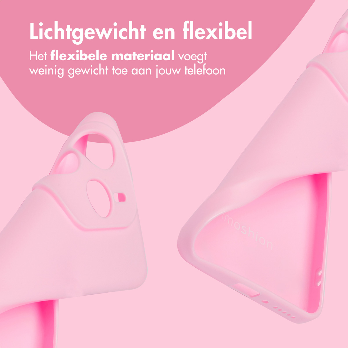 Twee roze telefoonhoesjes. De achtergrond is ook roze.