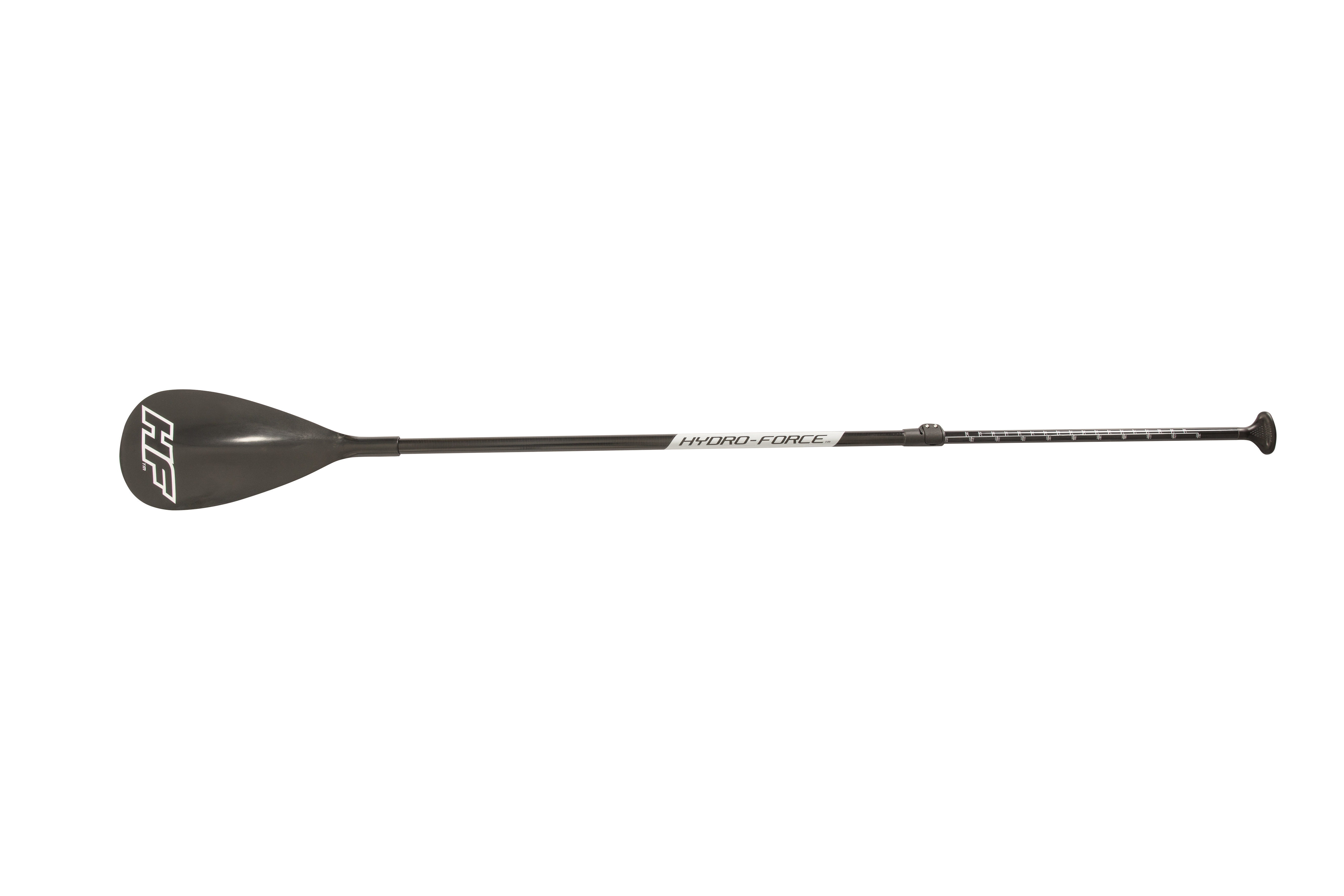 Pagaia nera e grigia con la scritta 'HYDRO-FORCE'. La pagaia è lunga.