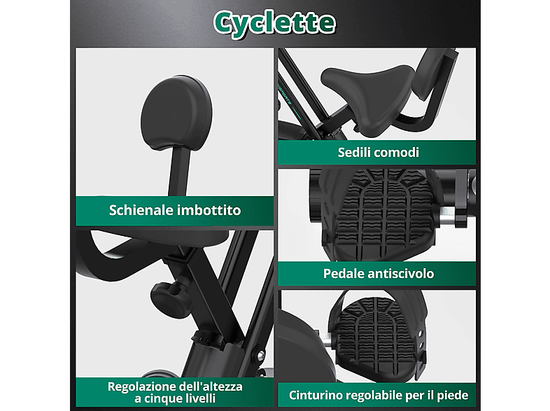 F Fityle Pedali Antiscivolo Per Cyclette Con Cinghie Regolabili, Cuscinetti Sigillati, Universali Per Home Fitness, 1 Paio
