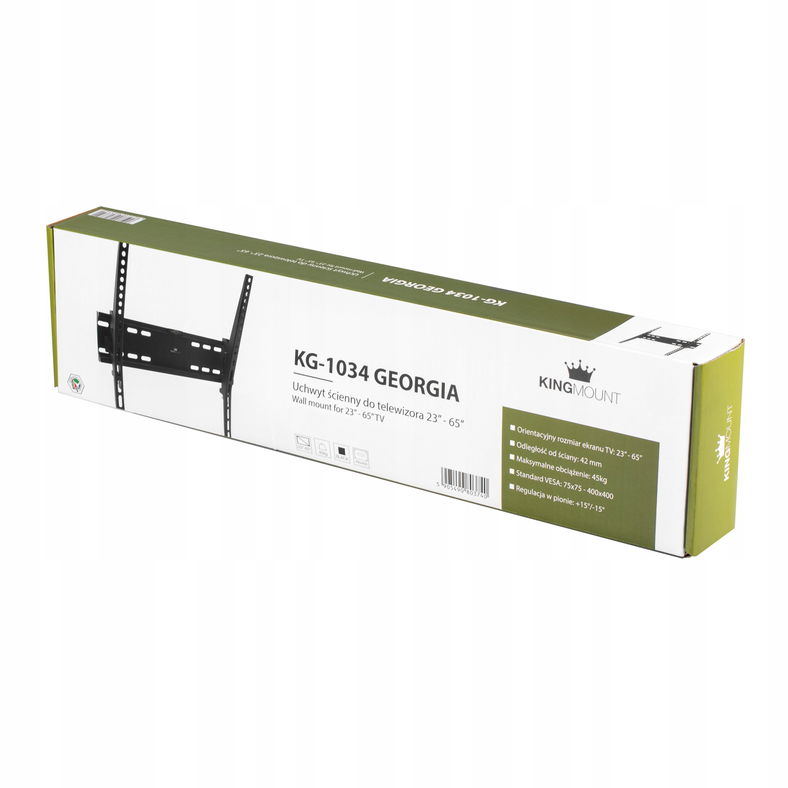 Pudełko uchwytu TV, zielone i czarne, z uchwytem TV.