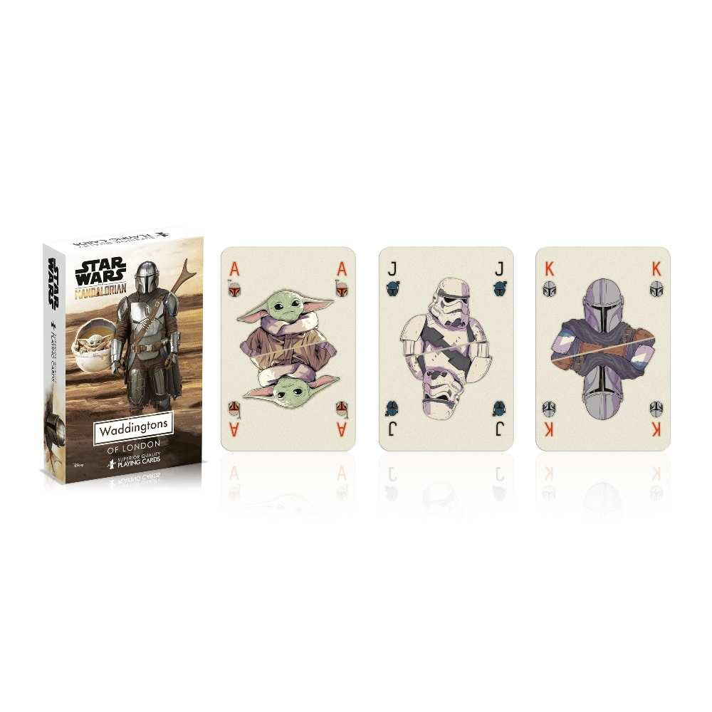 Spielkartensatz aus Star Wars: The Mandalorian. Die Karten zeigen Charaktere der Show.