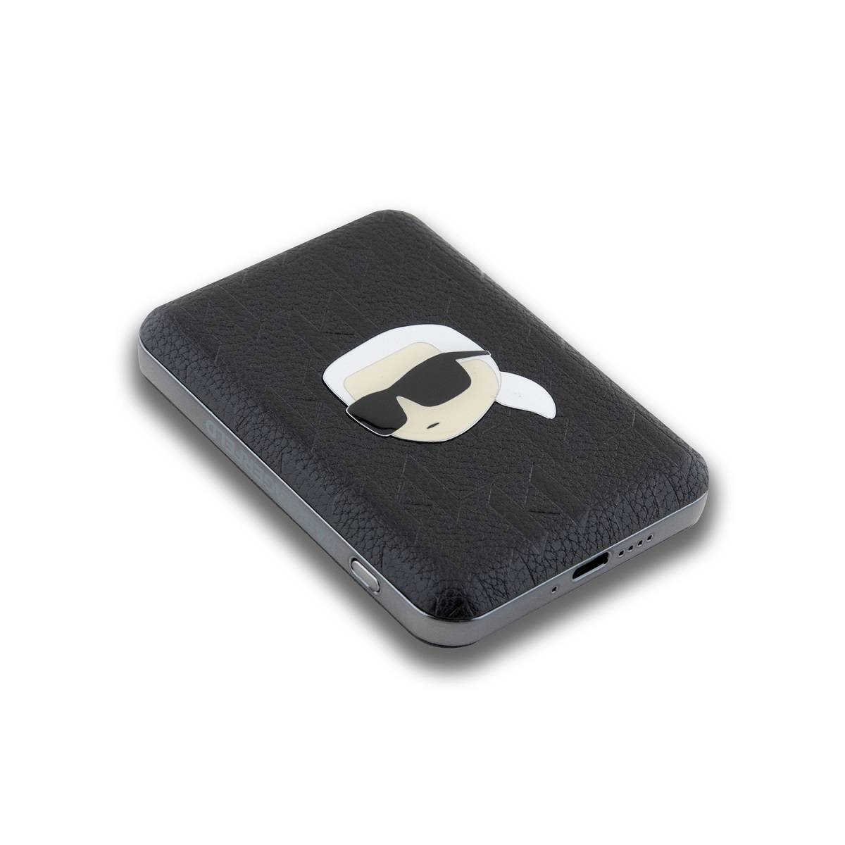 Power bank nero con design Karl Lagerfeld.
