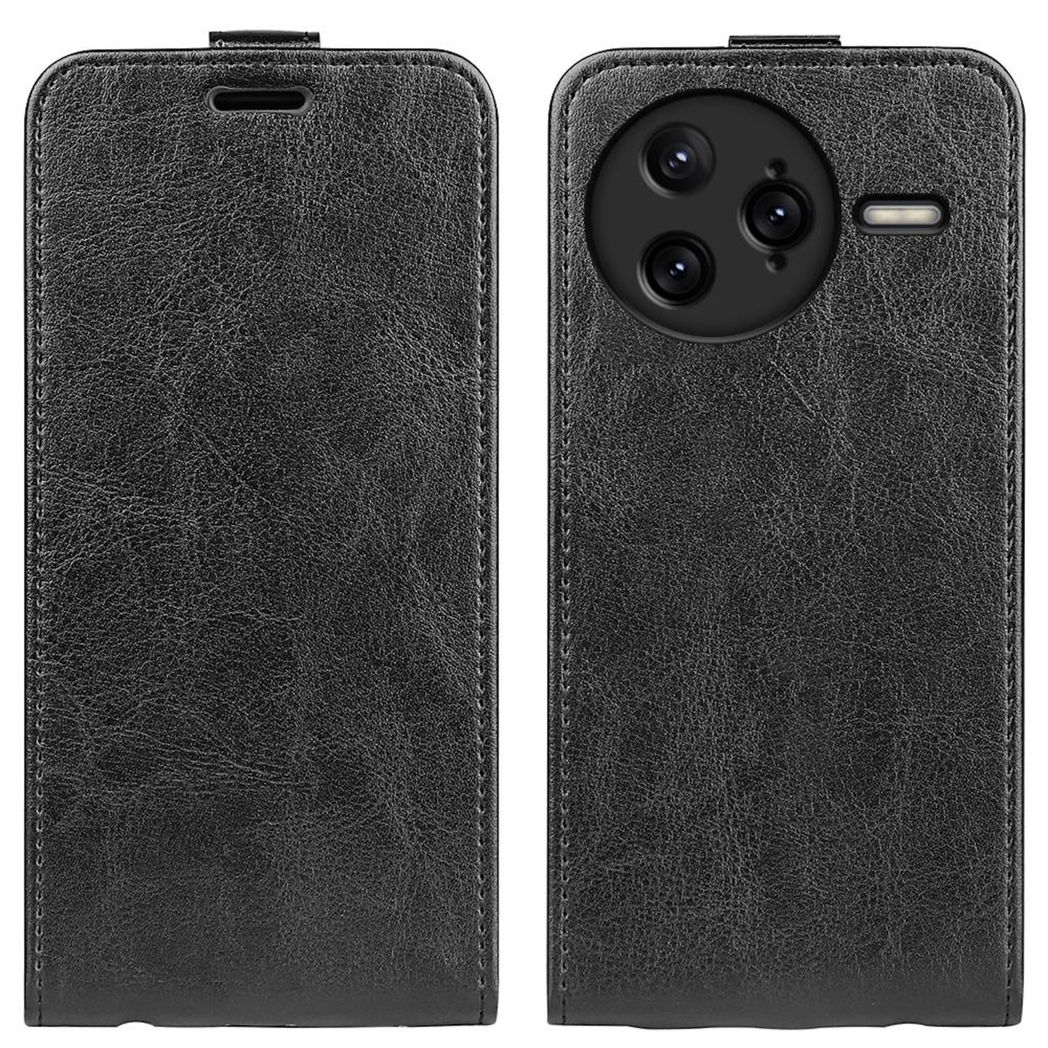 Dos fundas de teléfono de cuero, negras, con espacio para cámaras.