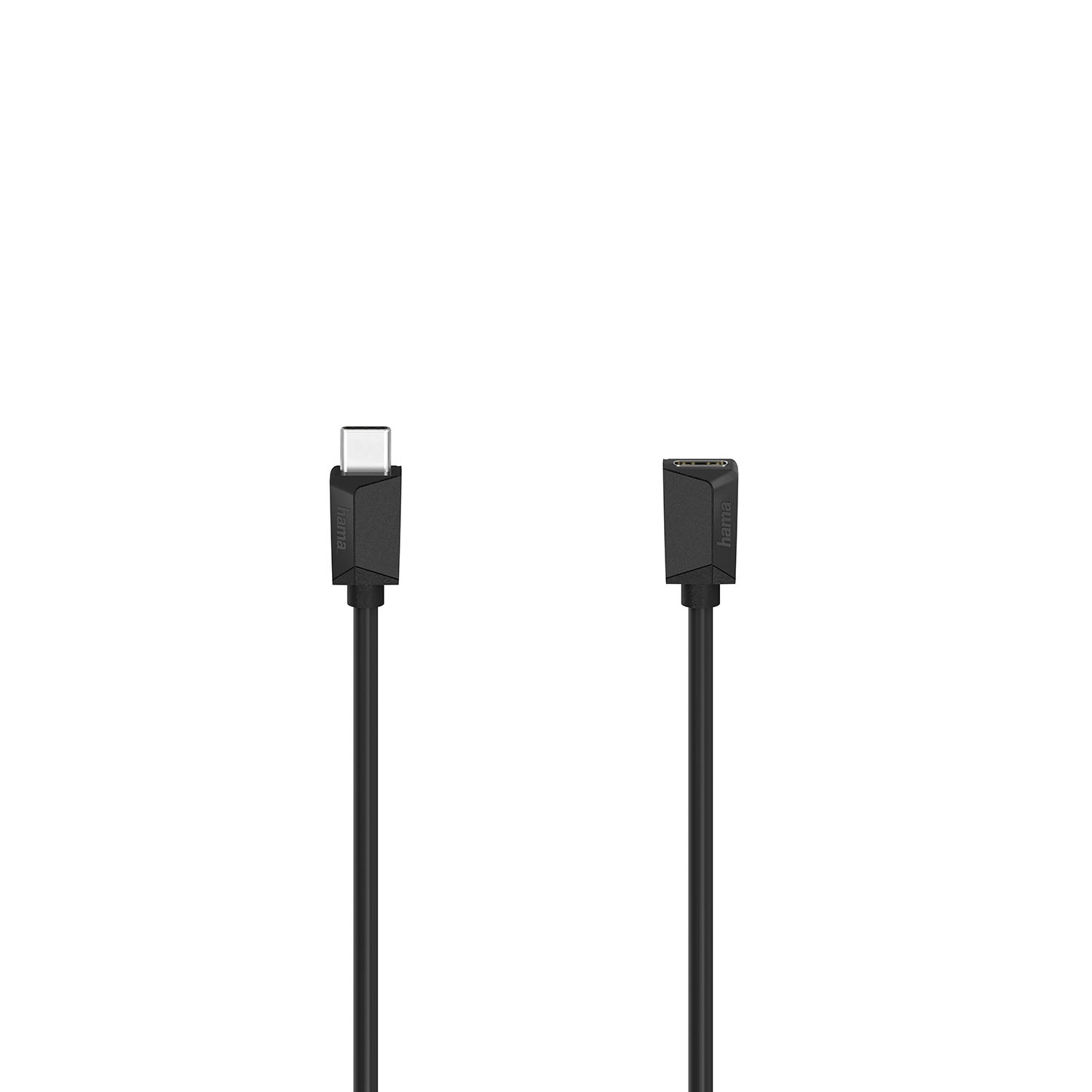 Dwa czarne kable USB-C, jeden ze złączem USB-C, a drugi ze złączem USB-A, wyizolowane.