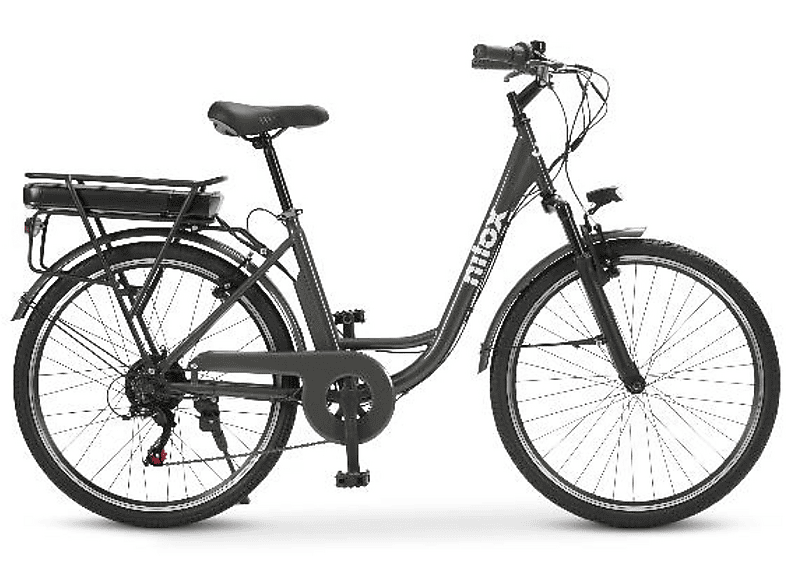 NILOX NXEBJ5PROGR Citybike (Laufradgröße: 26 Zoll, Unisex-Rad, Schwarz)