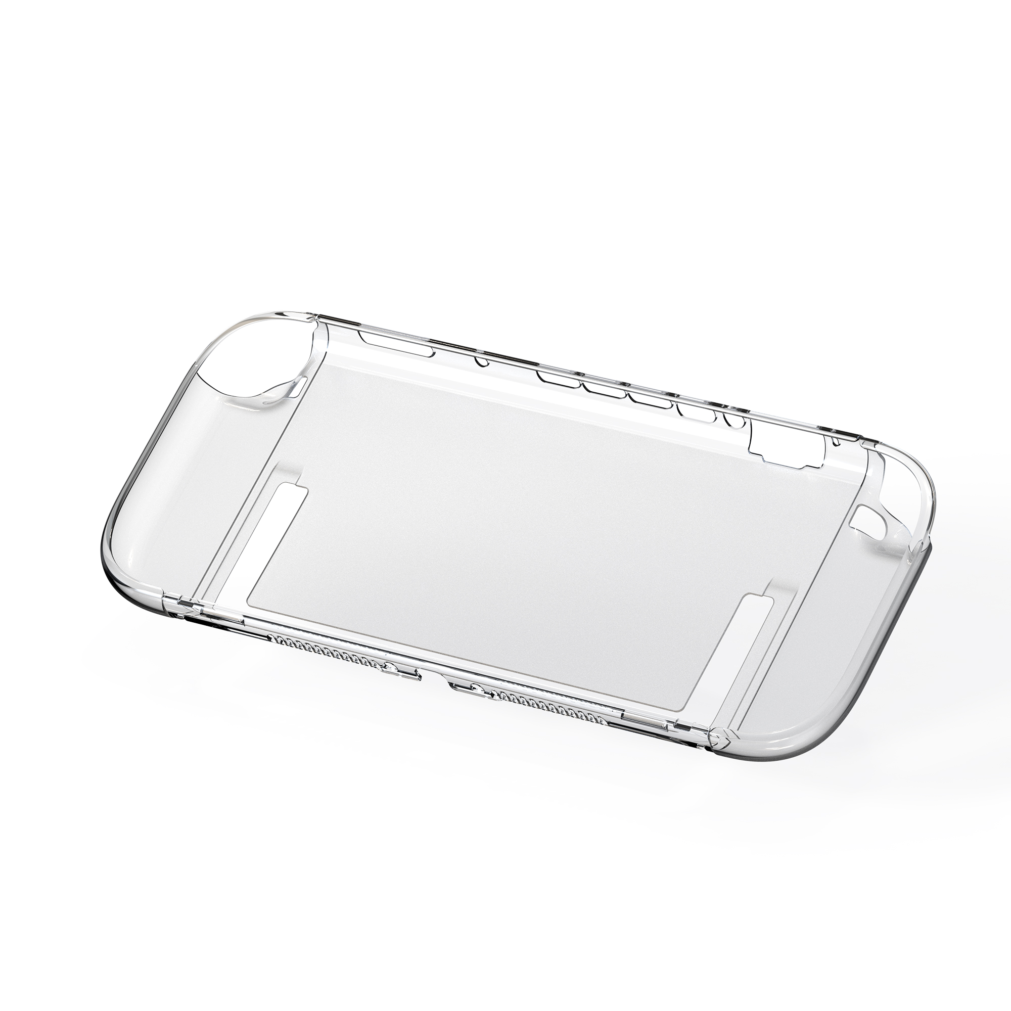 Transparente Kunststoffhülle für eine Handheld-Konsole.