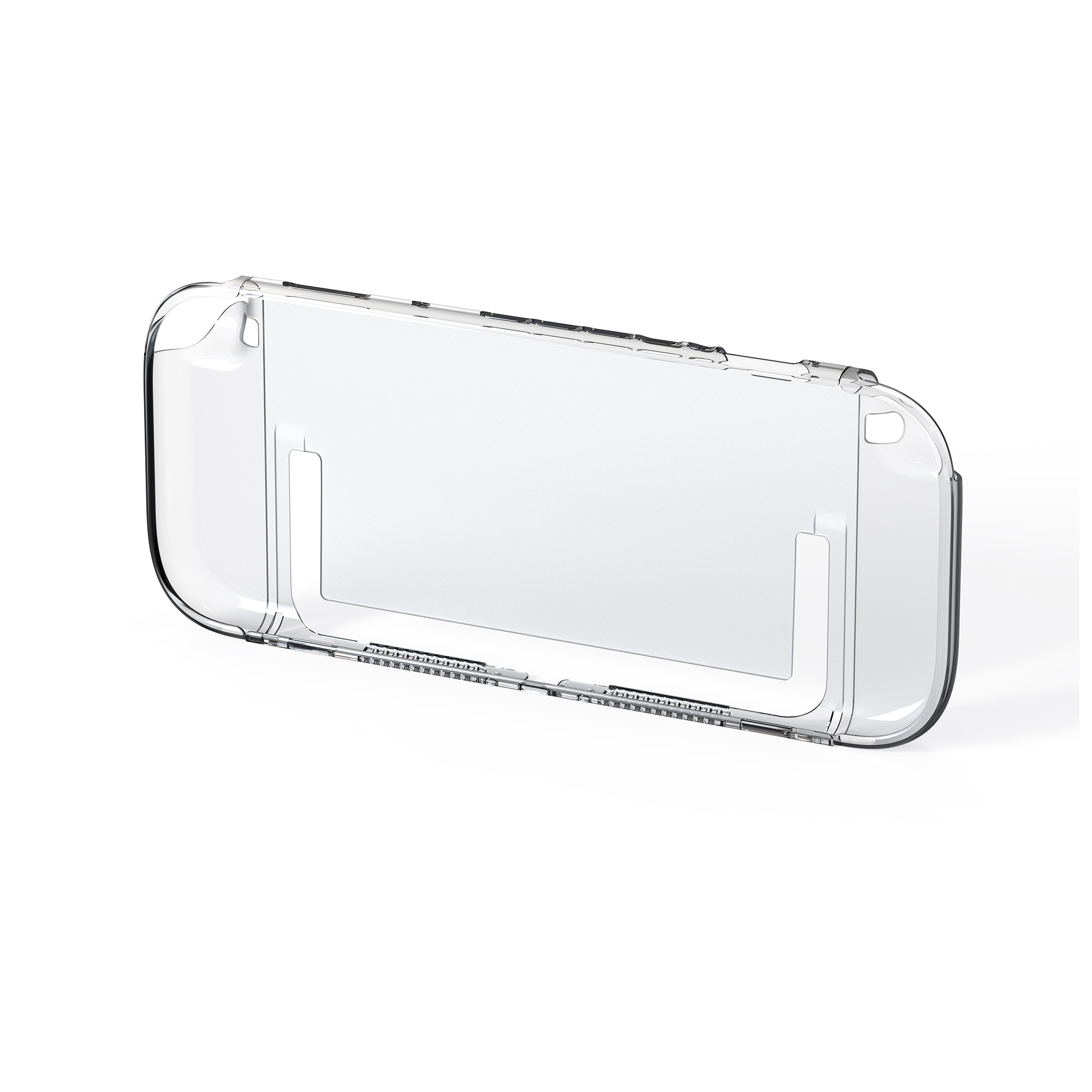 Transparente Kunststoffhülle für eine Handheld-Konsole.