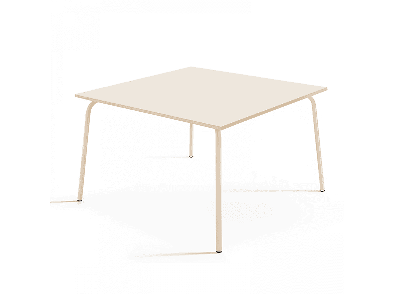 Oviala Gartentisch „Palavas“ Rund – 120 Cm Durchmesser, Rot, Stahl, Wetterfest, Für 6 Personen
