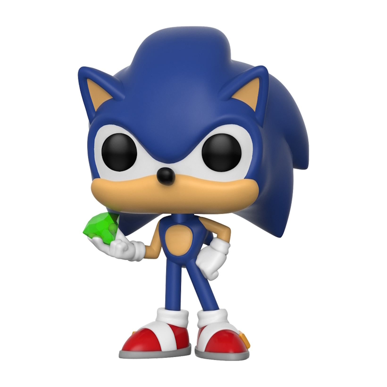 Figurka Funko Pop Sonica the Hedgehog. Trzyma szmaragd i ma niebieskie futro.