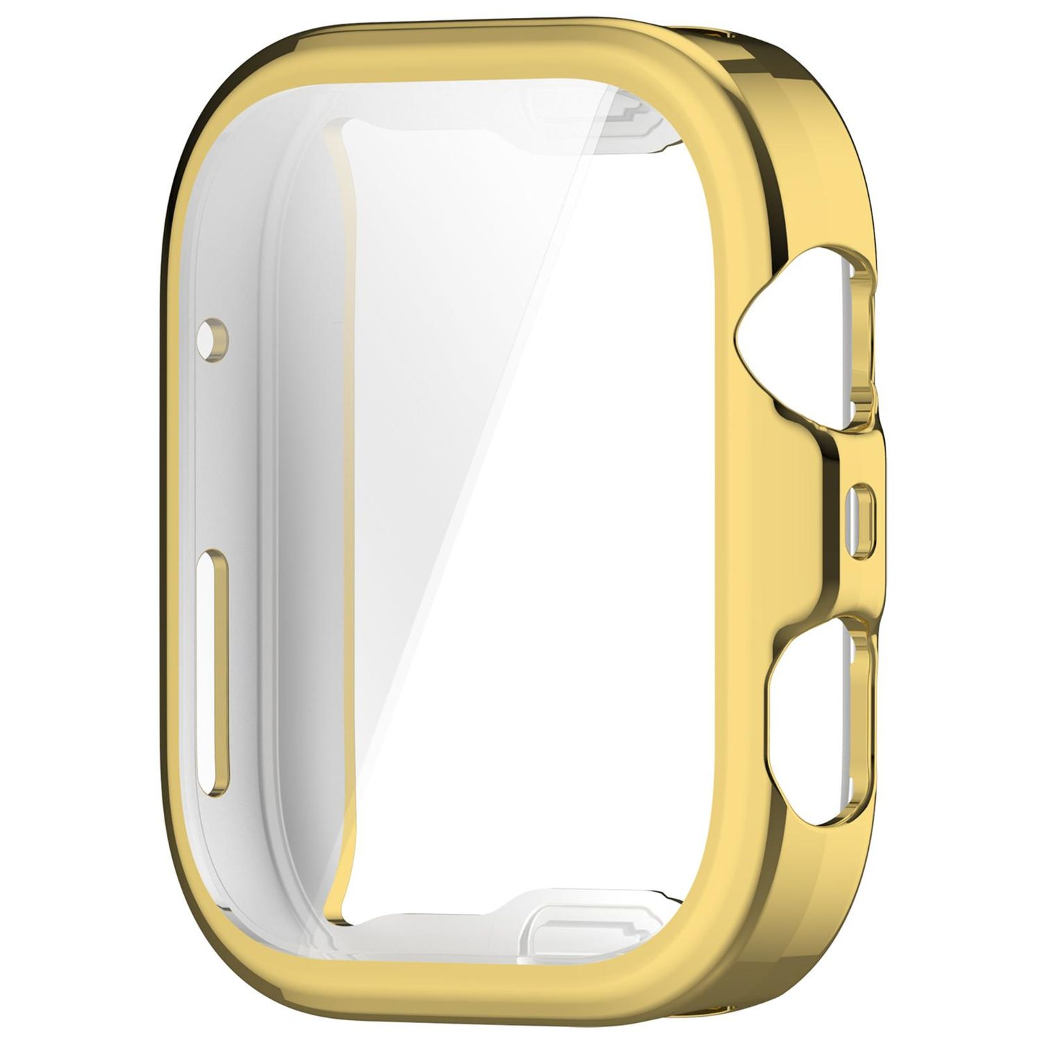Das goldene Apple Watch-Gesicht zeigt 10:08 Uhr am Freitag, den 18.