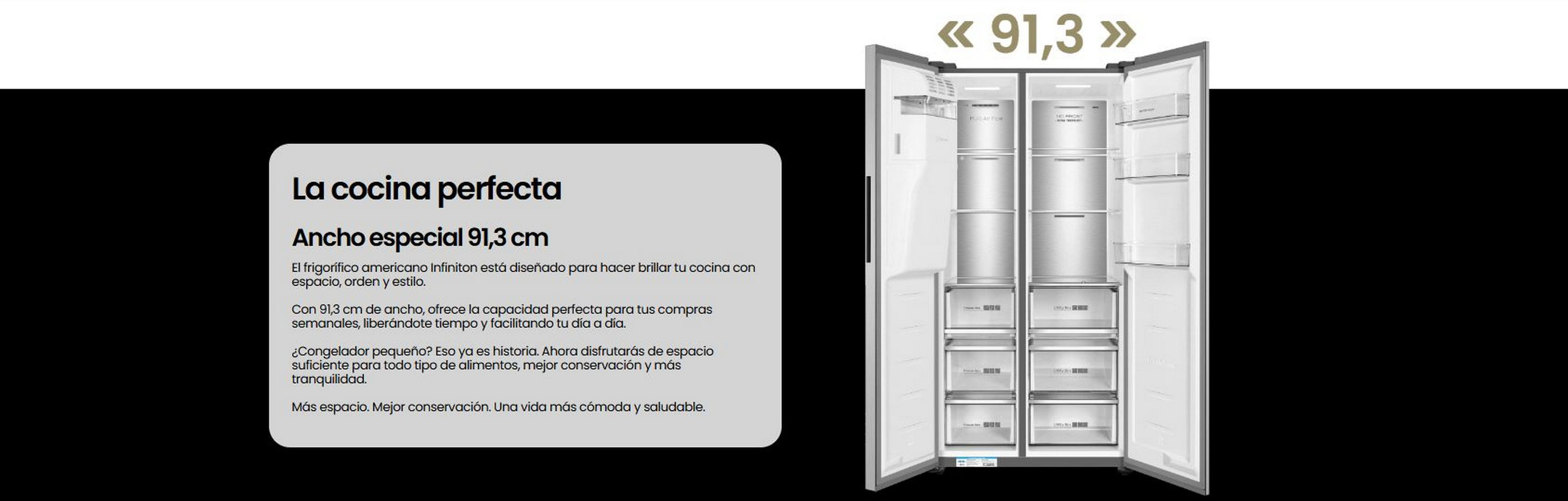 Frigorifico Americano | INFINITON SBS-591A85XEI, No Frost, No