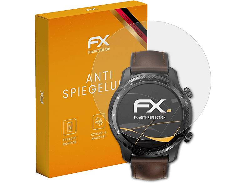 ATFOLIX 3x FX-Antireflex Displayschutz (für Mobvoi TicWatch Pro 3 Ultra)