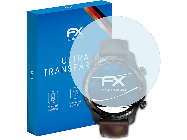 ATFOLIX 3x FX-Clear Displayschutz (für Mobvoi TicWatch Pro 3 Ultra)