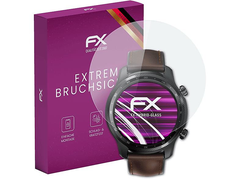 ATFOLIX FX-Hybrid-Glass Schutzglas (für Mobvoi TicWatch Pro 3 Ultra)
