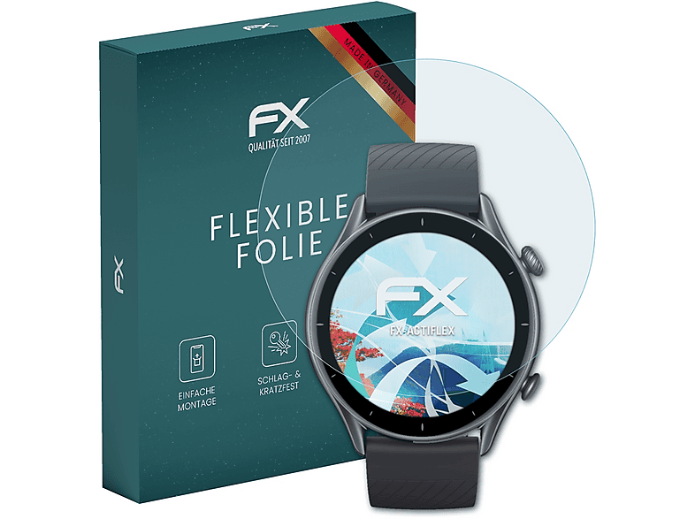 ATFOLIX 3x FX-ActiFleX Displayschutz (für Amazfit GTR 3)