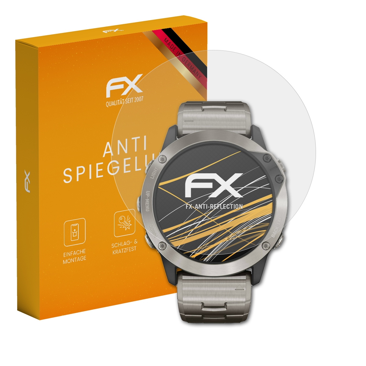 ATFOLIX 3x FX-Antireflex Displayschutz (für Garmin Quatix 6X Solar
