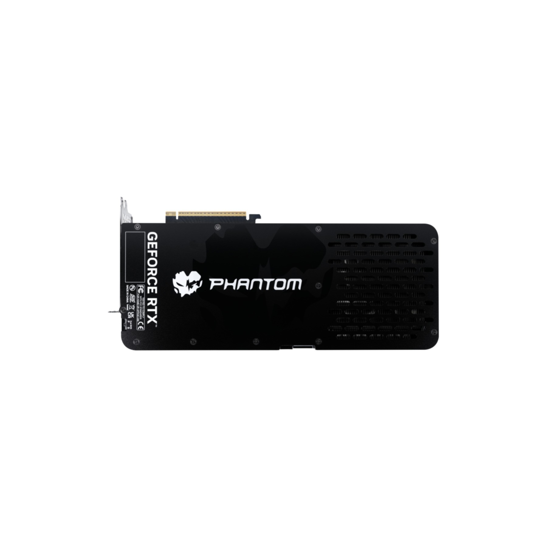 Eine Grafikkarte mit dem Wort "Phantom" und "GeForce RTX" darauf.