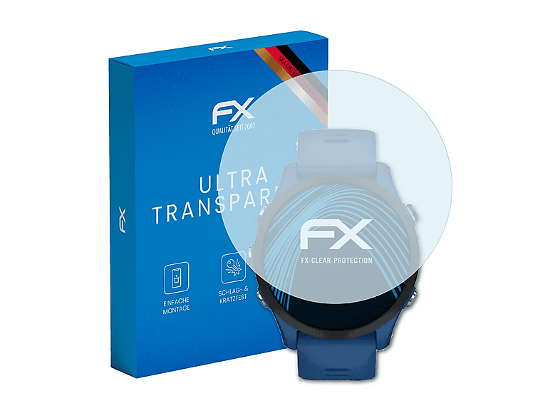 ATFOLIX 3x FX-Clear Displayschutz (für Garmin Forerunner 255)
