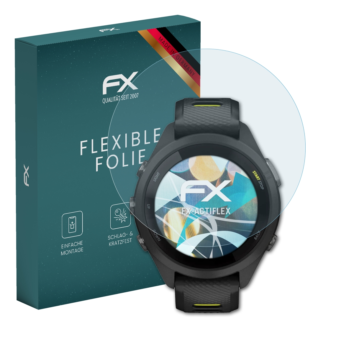 Smartwatch-Displayschutzfolie mit blauer Box.