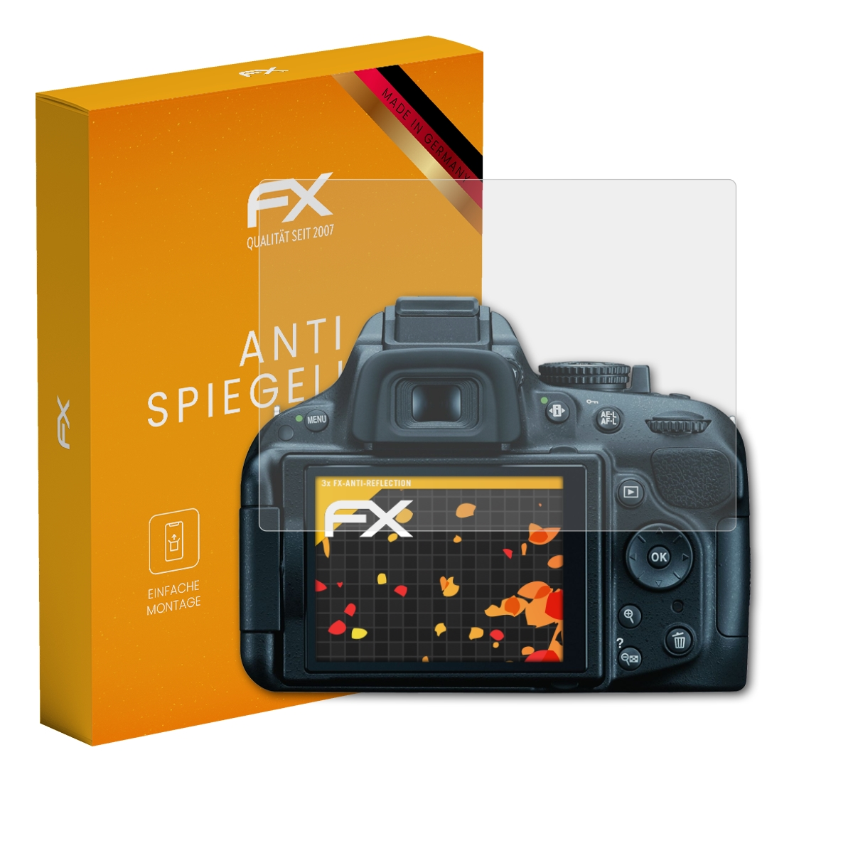 AtFoliX Displayschutzfolie Für Nikon D5200 – Ultraklar, Kratzfest (6H), Blasenfrei