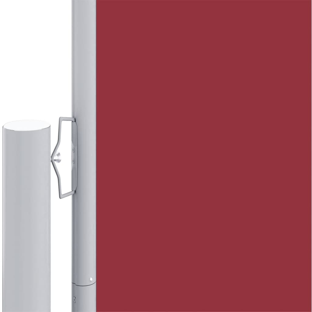 Roter Bildschirm mit einem silbernen Pfosten links. Eine Halterung ist am Pfosten befestigt.