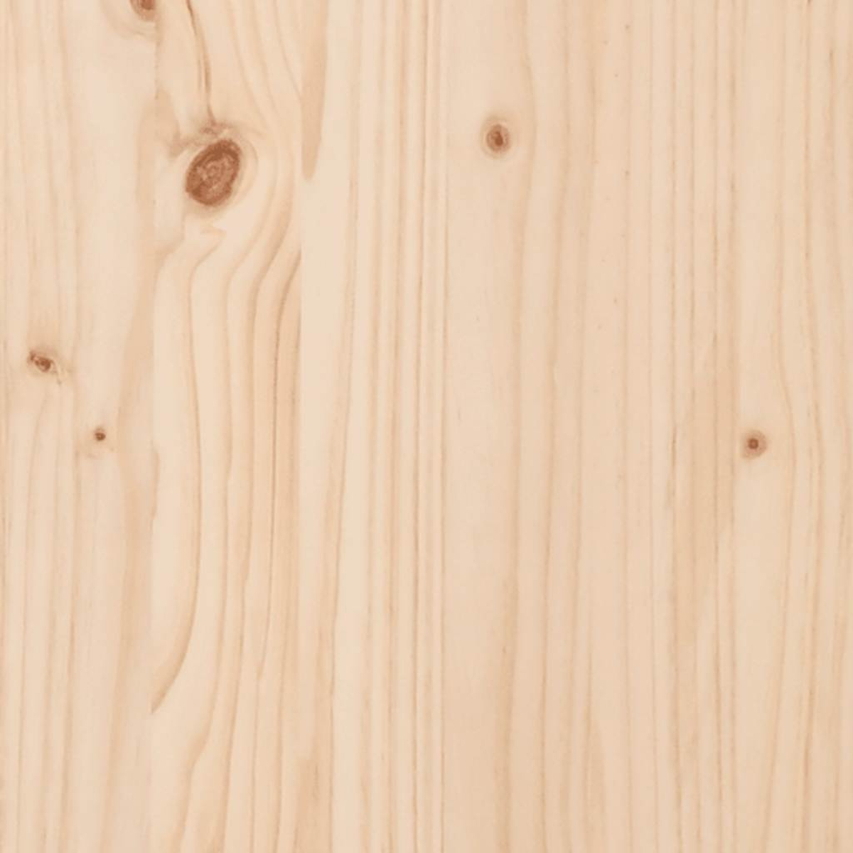 Nahaufnahme der Holzmaserung. Hellbraunes Holz mit sichtbaren vertikalen Linien, Knoten und natürlicher Textur.
