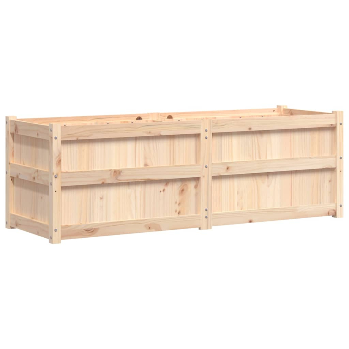Holzkonstruktion mit sichtbaren Fugen, auf weißem Hintergrund. Es hat eine helle Farbe.