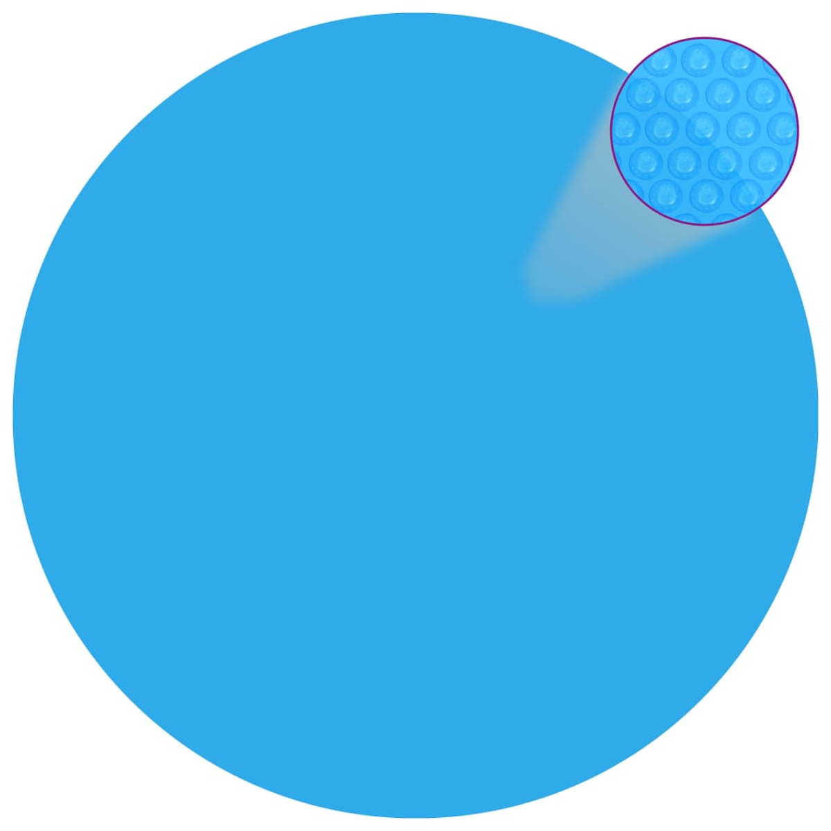 Ein großer blauer Kreis mit einem kleineren, vergrößerten Kreis, der ein Wabenmuster zeigt.