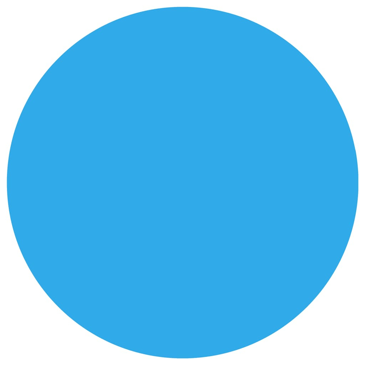 Ein durchgehender blauer Kreis vor weißem Hintergrund. Das Blau ist eine helle, gesättigte Farbe.