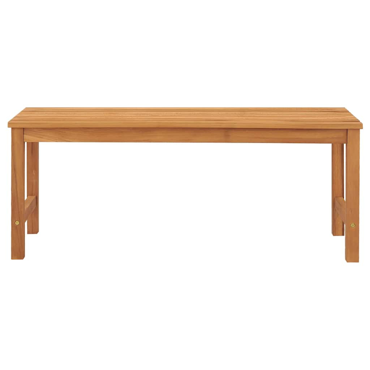 Rechteckiger Holztisch mit vier Beinen. Einfaches Design, hellbraunes Holz.