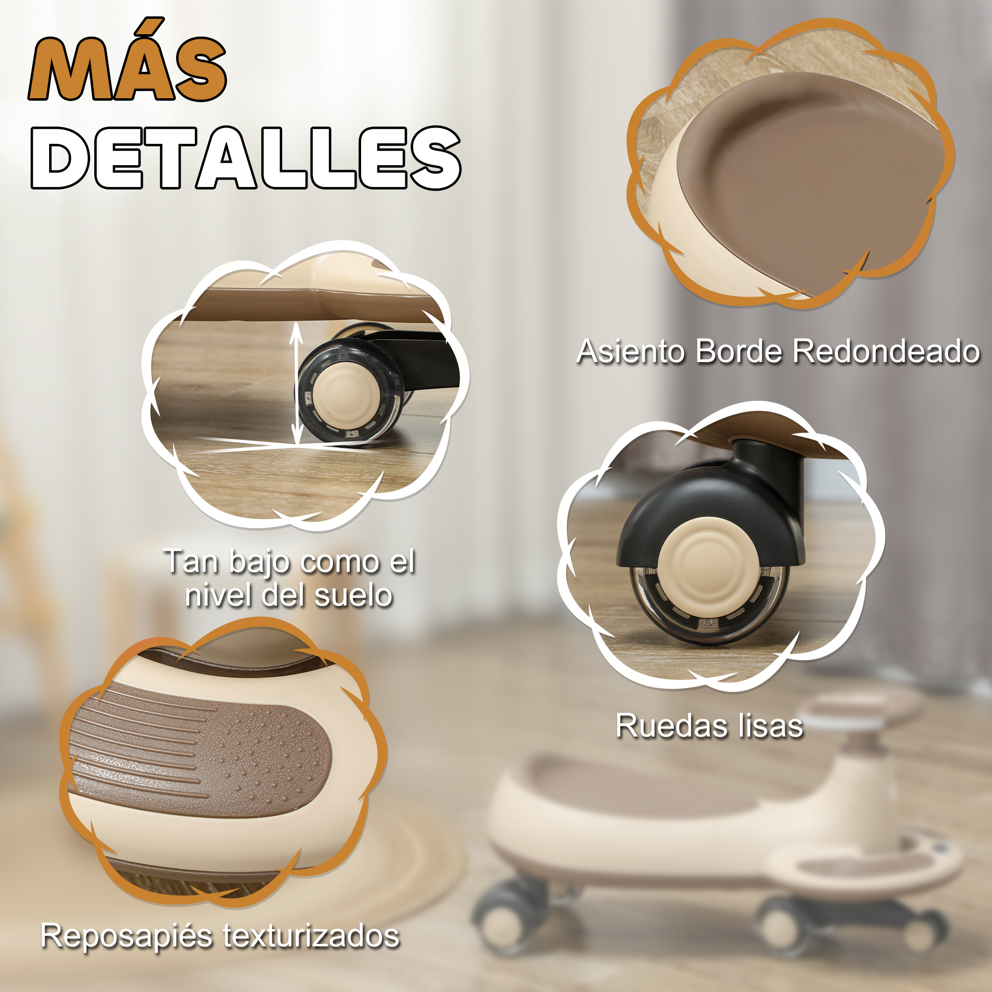 Detalles de cerca de las ruedas y otras partes de un coche de juguete.