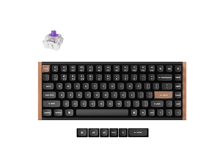 Keychron 2セット KEYCHRON K2 HE RGB Manyetik Switch 2.4 GHz İngilizce Ahşap Kenarlı