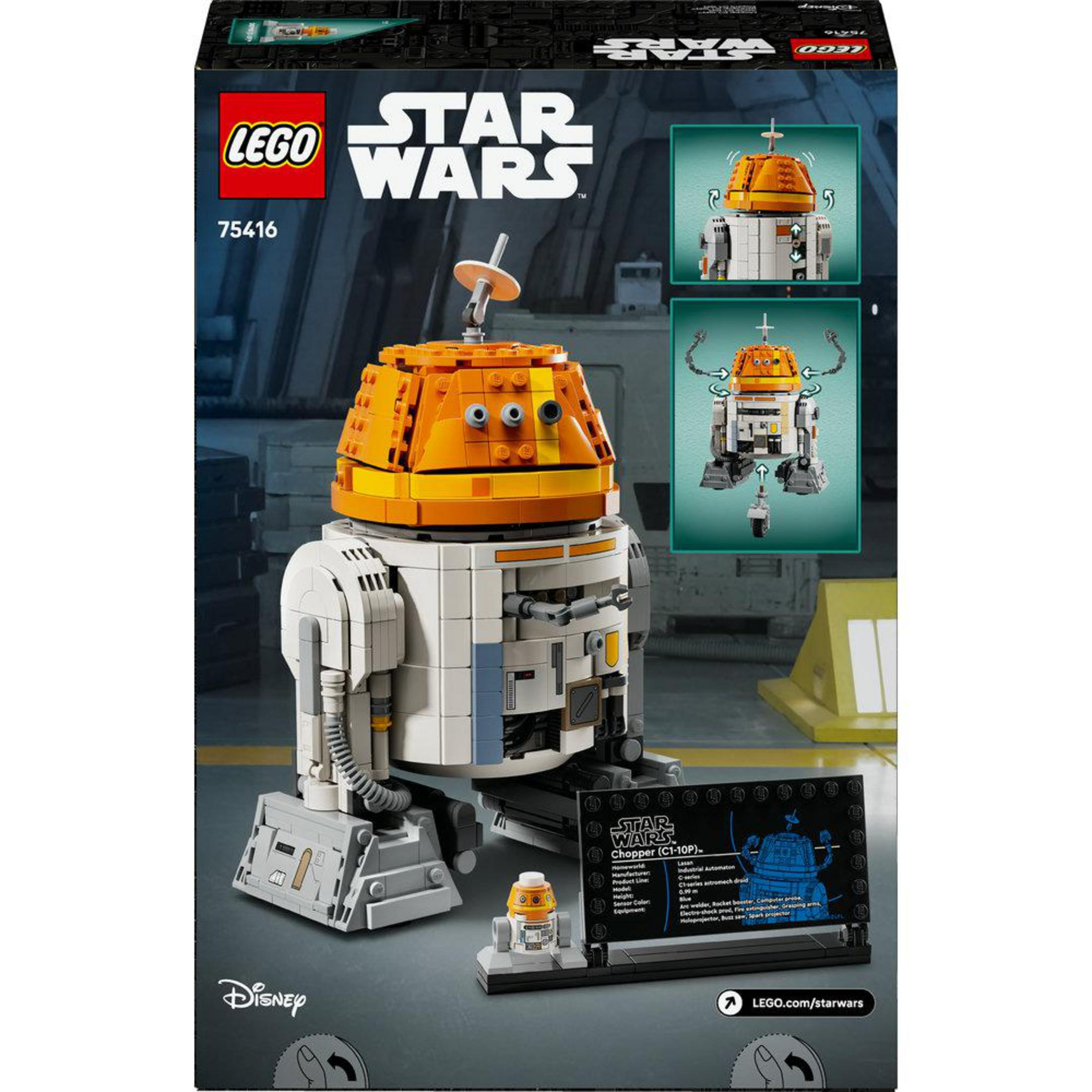 Zestaw Lego Star Wars. Zawiera biało-pomarańczowego droida, na pudełku z innymi zdjęciami droida.