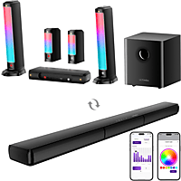 MediaMarkt ULTIMEA Apollo S70 Ultra - 7.1 Systeem met 6,5" Draadloze Subwoofer en 2 Surroundspeakers, App-Bediening Soundbar Zwart aanbieding