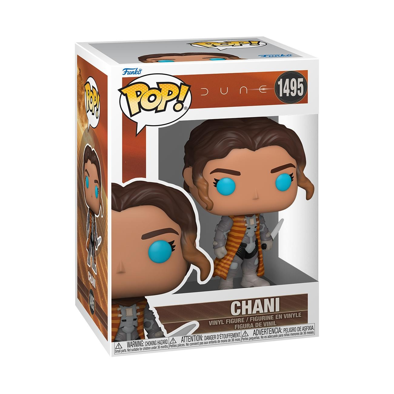 Figurka Funko Pop Chani z Diuny, w pudełku.