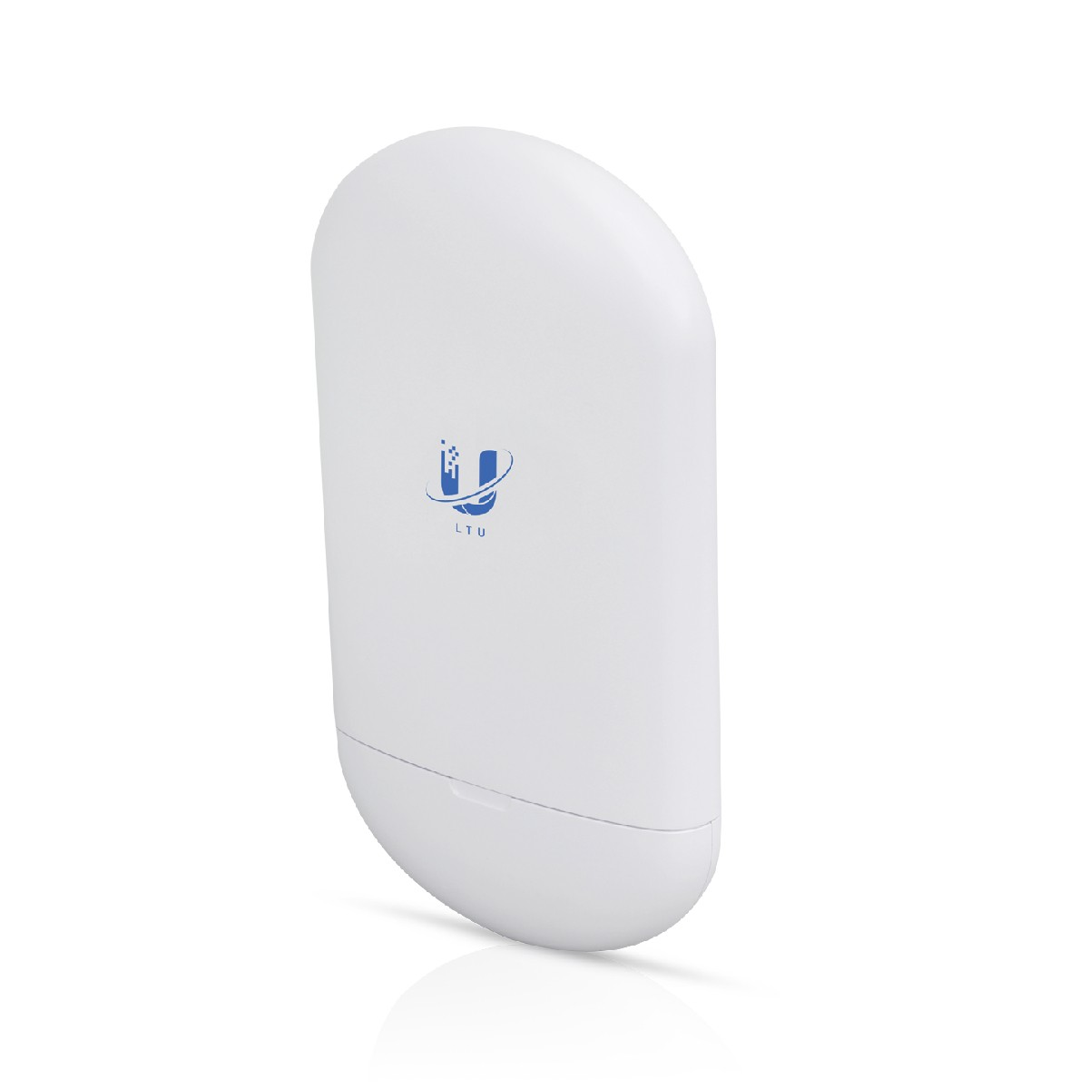 Dispositivo rectangular blanco y redondeado con el logotipo "U" y "LTU" en azul, sobre un fondo blanco.