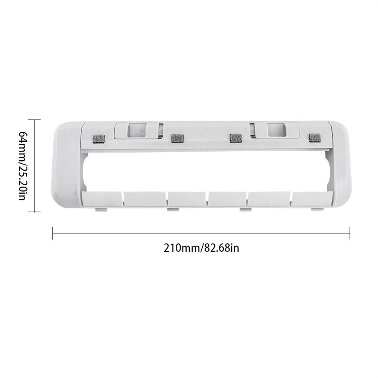 Ein weißer Reinigungskopf mit seinen Abmessungen. Die Abmessungen sind 210 mm/82,68 Zoll und 64 mm/25,20 Zoll.