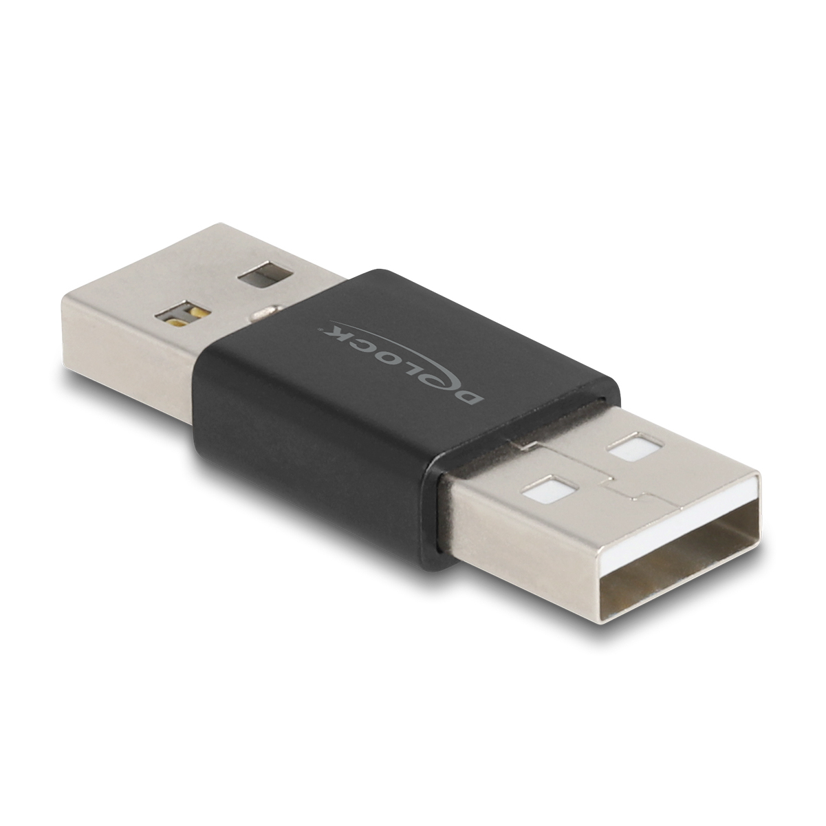 Un adattatore USB nero con un connettore argentato, che mostra il logo 'D-LOCK'.